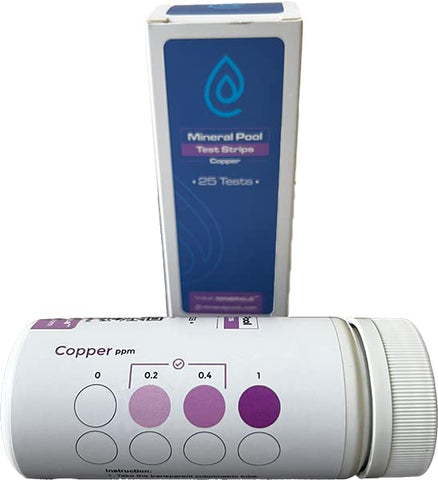 Think Minerals copper test strips test tube; includes sample tube for testing.