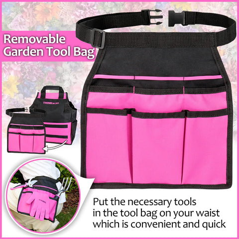 THINKWORK Pink Garden Tools trowel and transplanter ready for planting