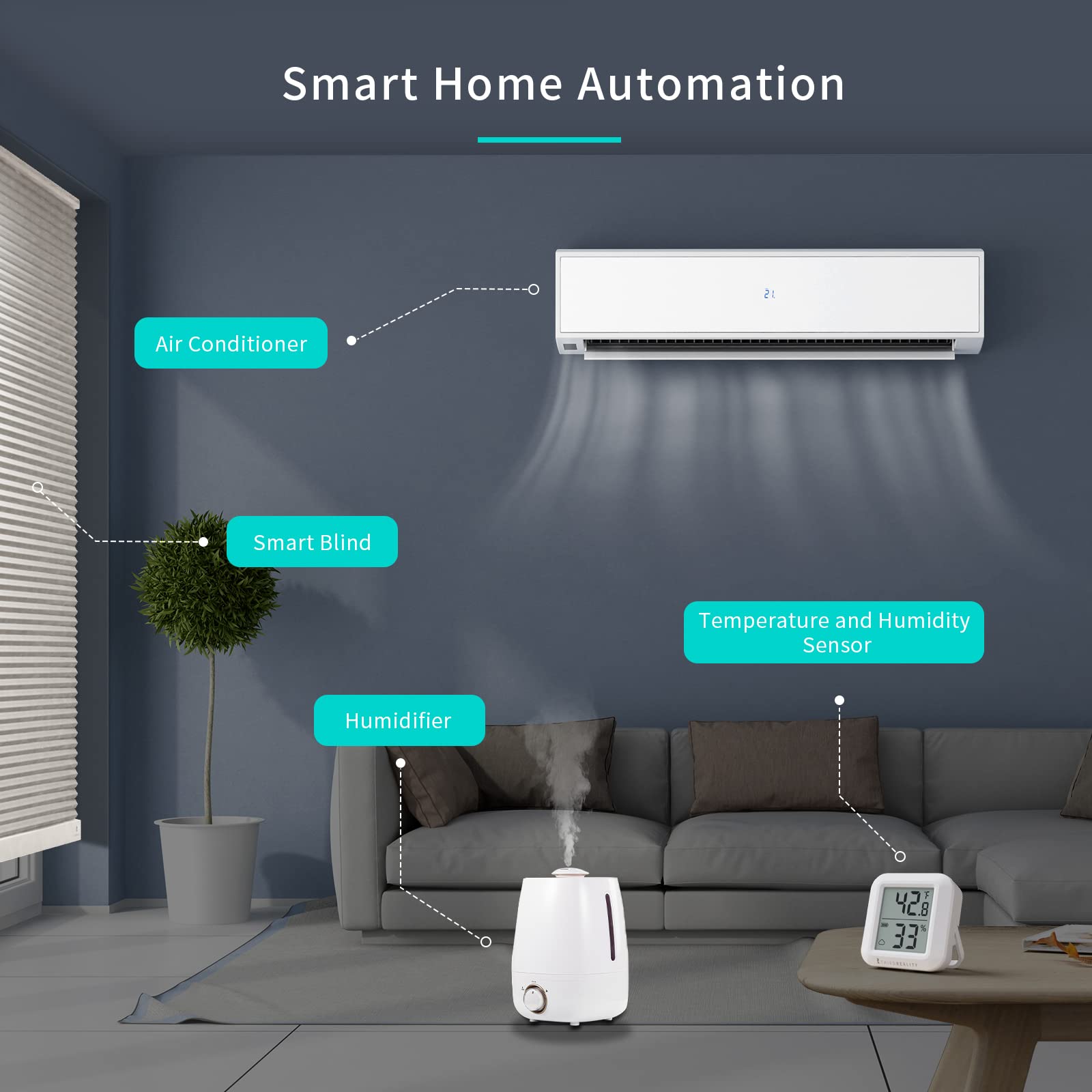 THIRDREALITY Zigbee sensor battery life up to a year reduces replacements.