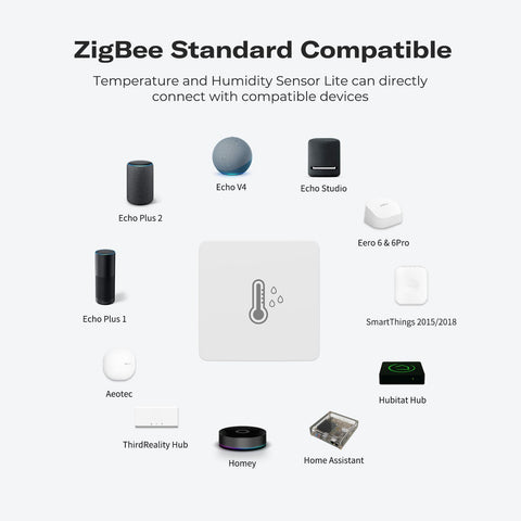 THIRDREALITY Zigbee Sensor Lite reading display shows current temperature and humidity