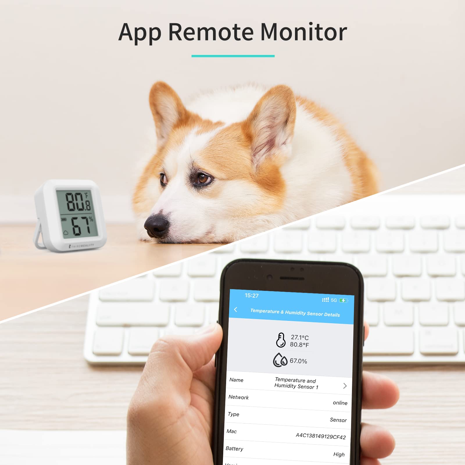 THIRDREALITY Zigbee sensor remote monitoring enables you to check conditions away from home.