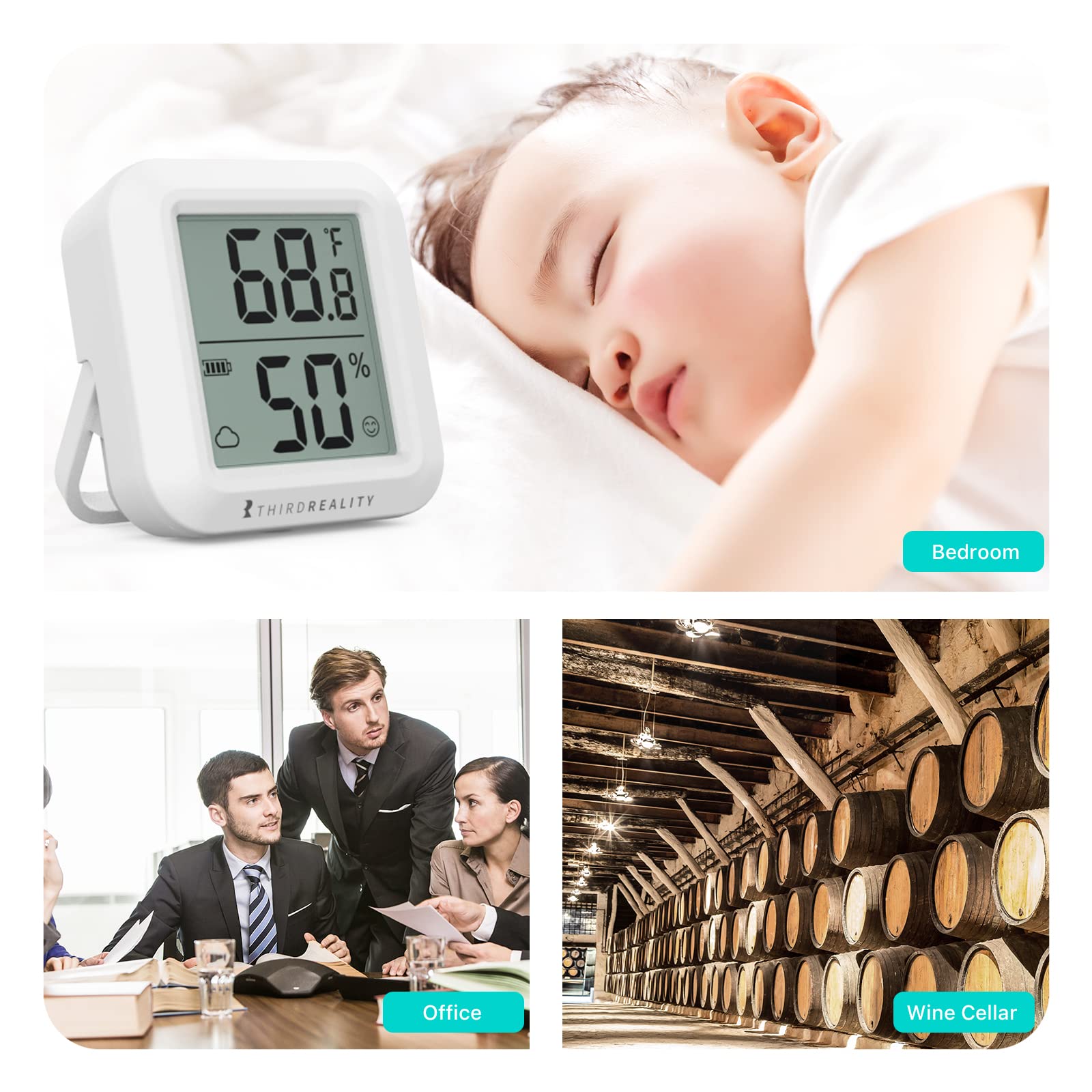 THIRDREALITY Zigbee sensor integrates with smart hubs for automation and alerts.
