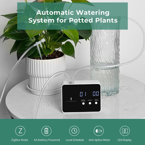 ThirdReality Zigbee watering kit flow dropper adjusts watering rate for pots.