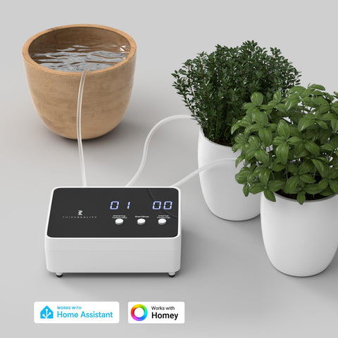 ThirdReality Zigbee watering kit setup tube view highlighting easy connection for indoor plants.