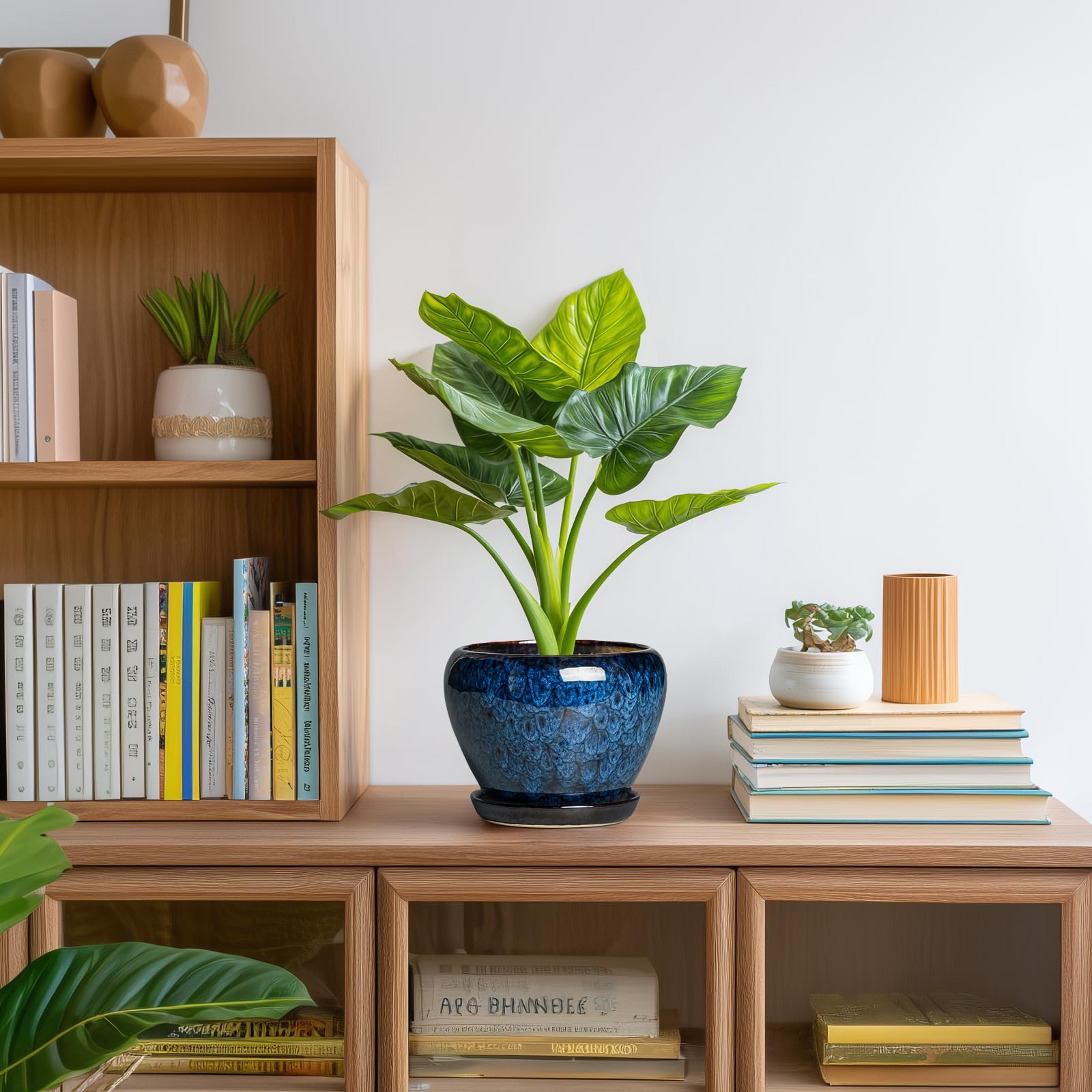 Thirtypot decorative blue glaze flower pot for cozy spaces.