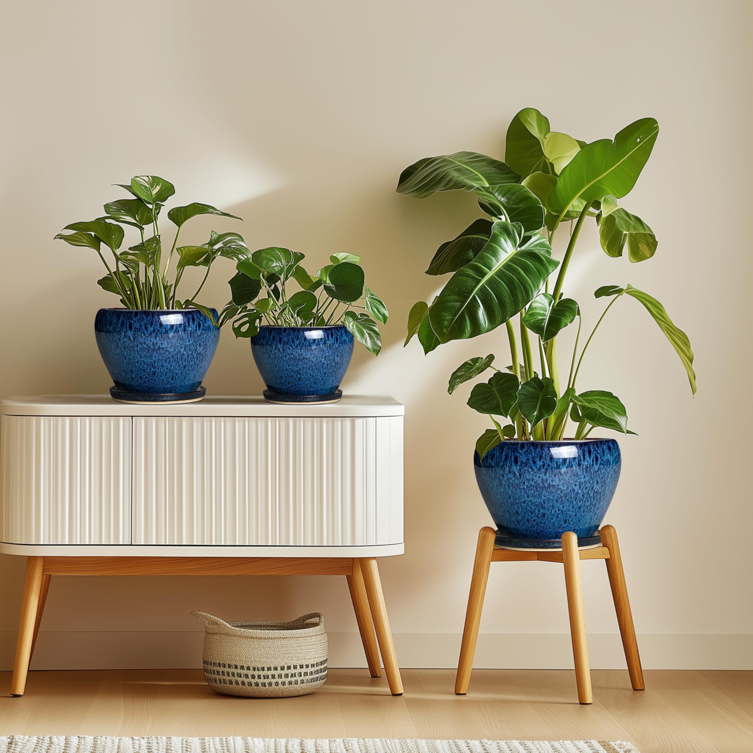 Thirtypot gift-worthy blue plant pot for plant lovers.