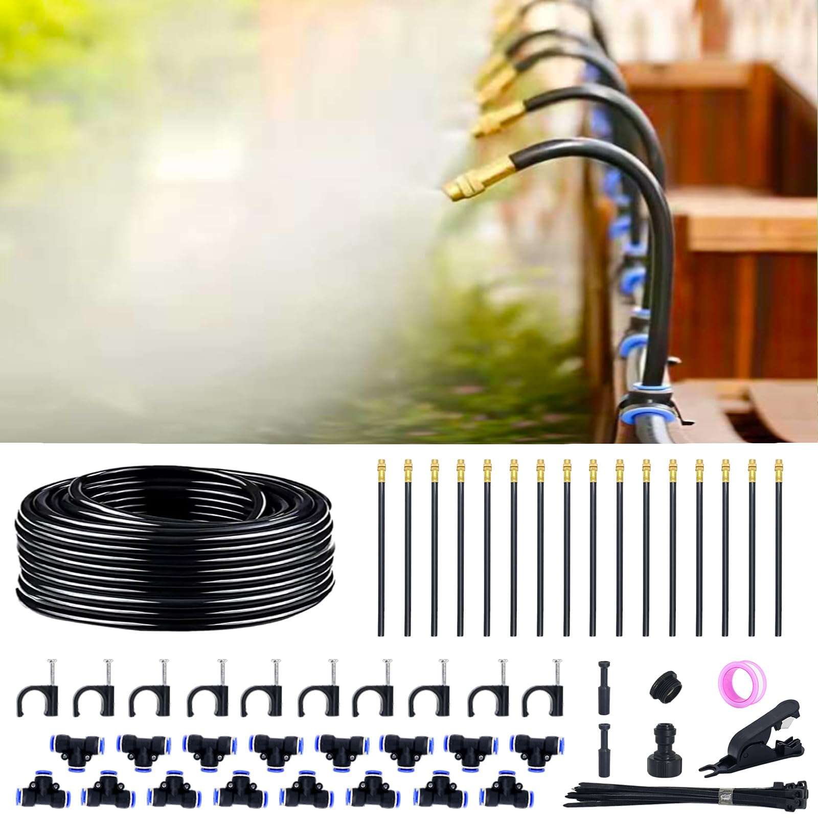 Thiswing 360deg adjustable misting nozzle for precise plant watering and cooling