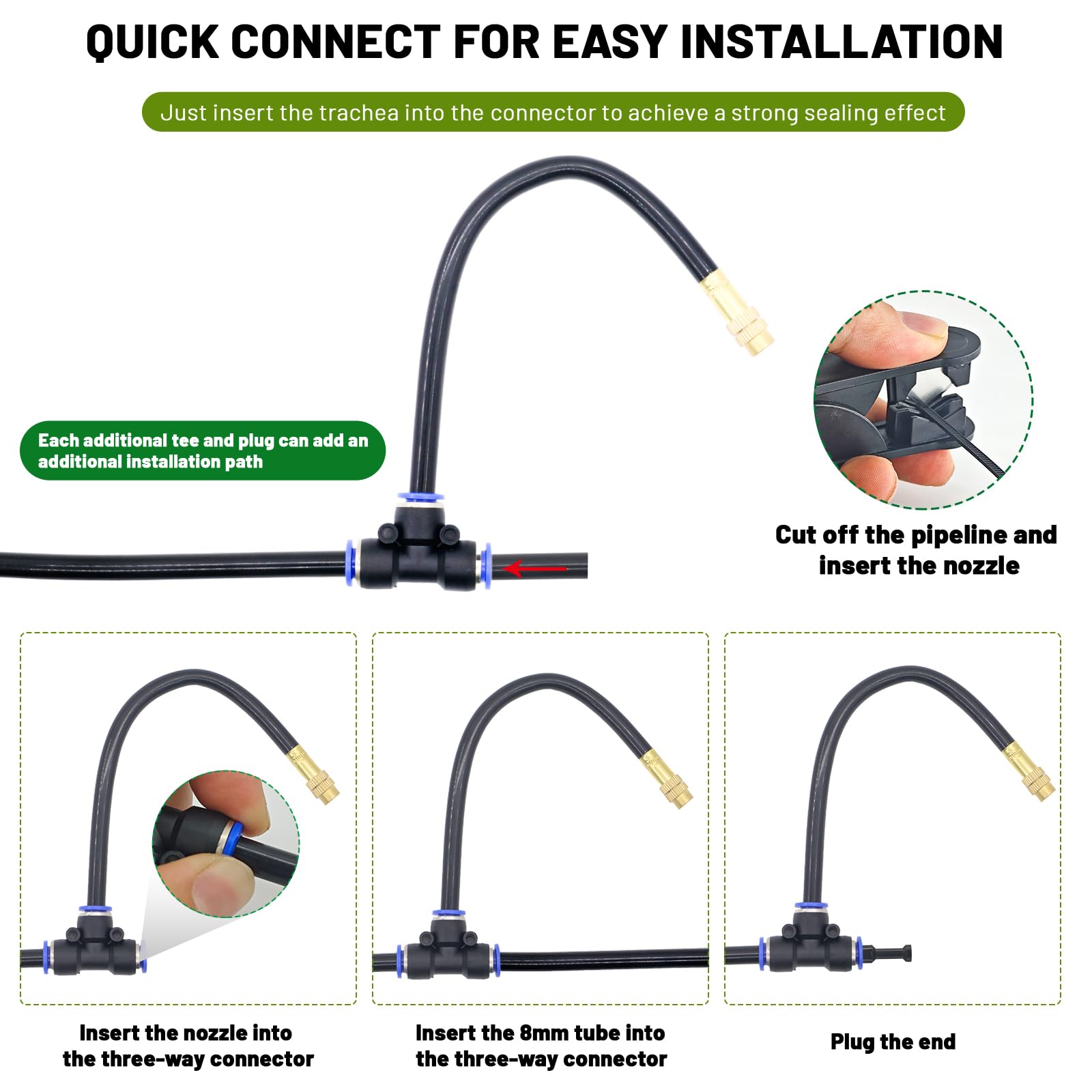 Thiswing accessories including pipe cutter, nails, and ties for easy installation