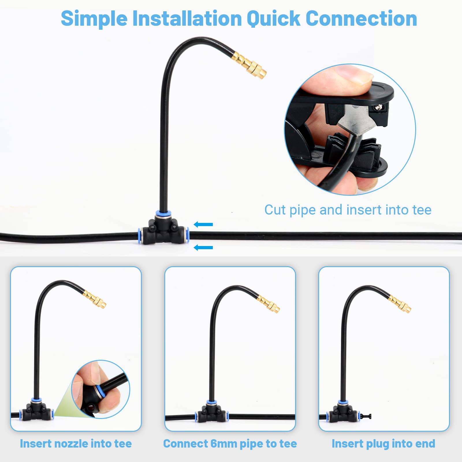 Thiswing faucet connector makes outdoor taps ready for garden irrigation.