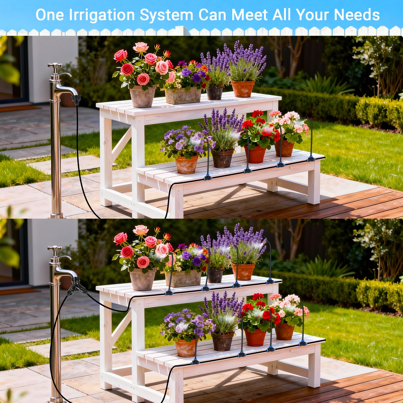 Thiswing UV-resistant 1/4-inch PE tubing withstands outdoor use.