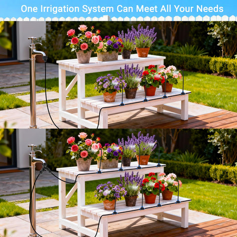 Thiswing UV-resistant 1/4-inch PE tubing withstands outdoor use.