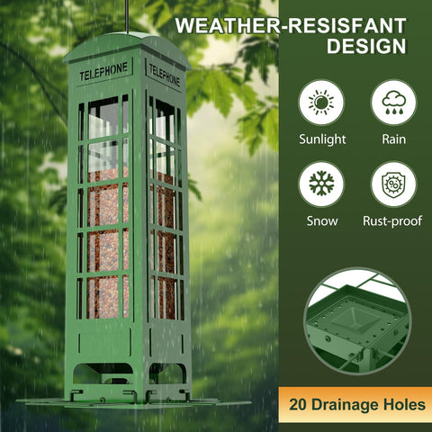 THKFUL bird feeder features a wide opening for simple maintenance outdoors.