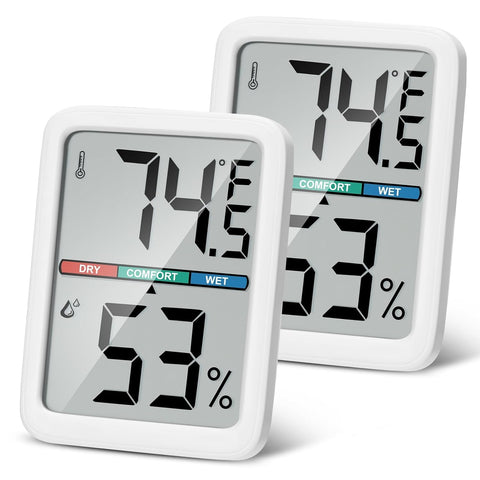 Thlevel digital thermometer-hygrometer LCD display keeps you informed about room conditions.