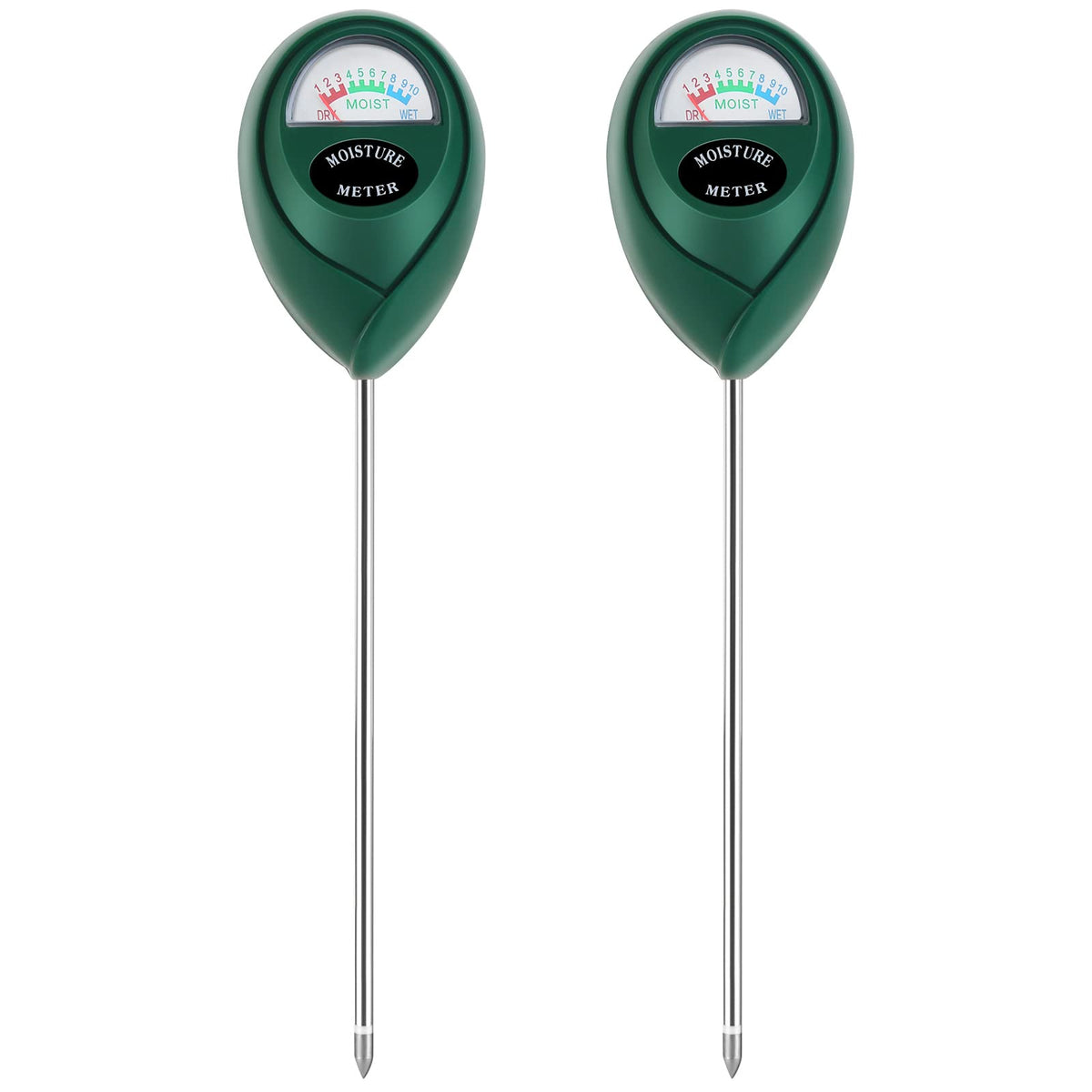Thlevel plant moisture meter close-up with color dial for quick readings.