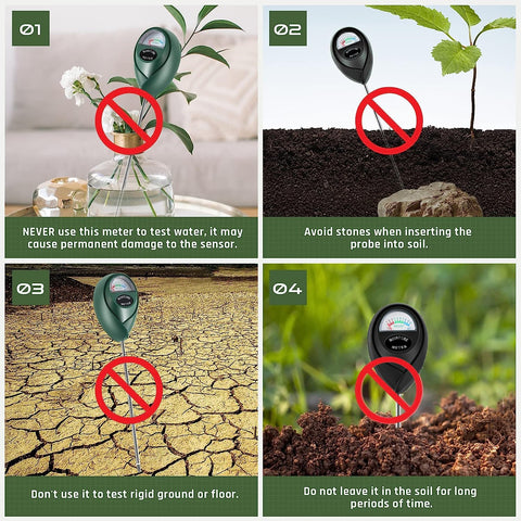 Thlevel moisture meter in a garden bed helping monitor soil moisture.