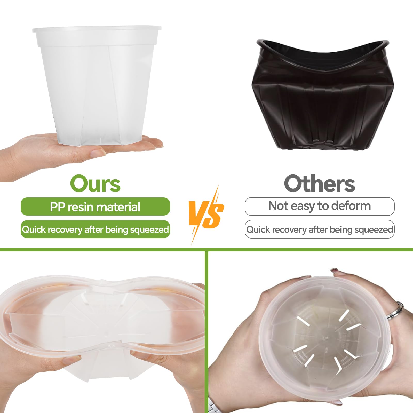 THMFHMW 10 inch clear pot supports larger plants with robust drainage.