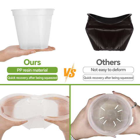 THMFHMW 10 inch clear pot supports larger plants with robust drainage.