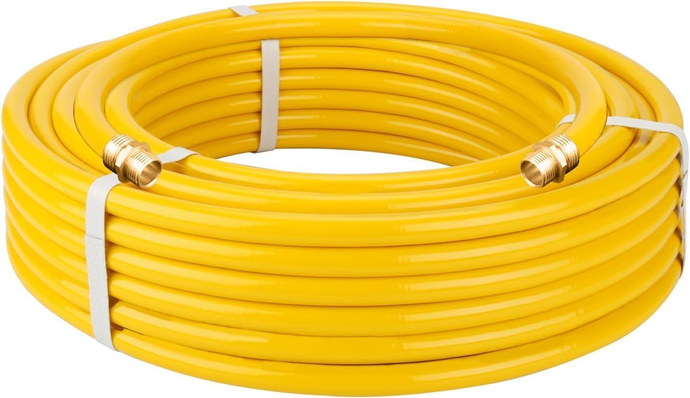 Thmxit 17ft CSST gas line hose for outdoor grills and heaters.