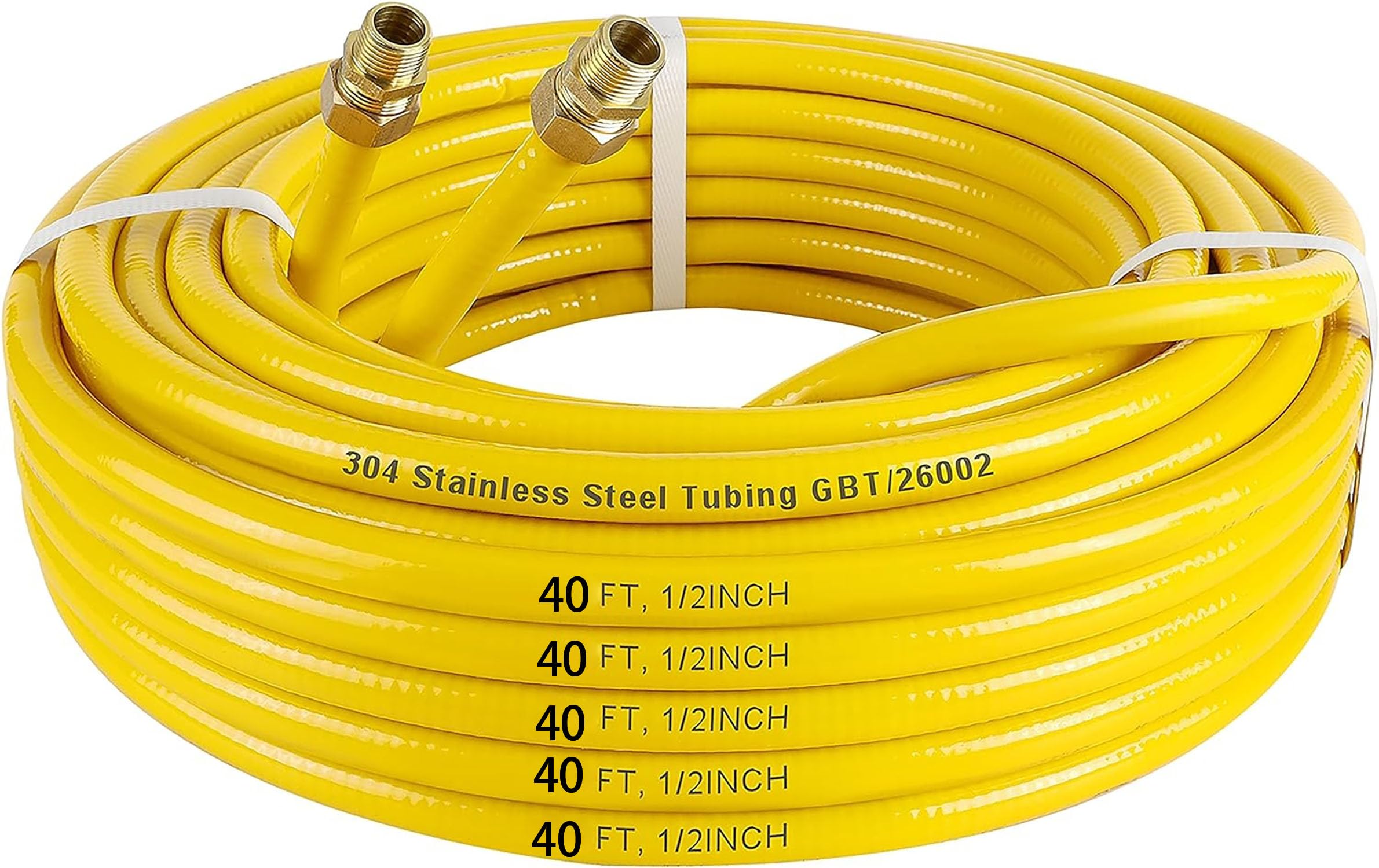 Thmxit 40ft CSST gas line shows flexible routing for complex kitchen and outdoor layouts