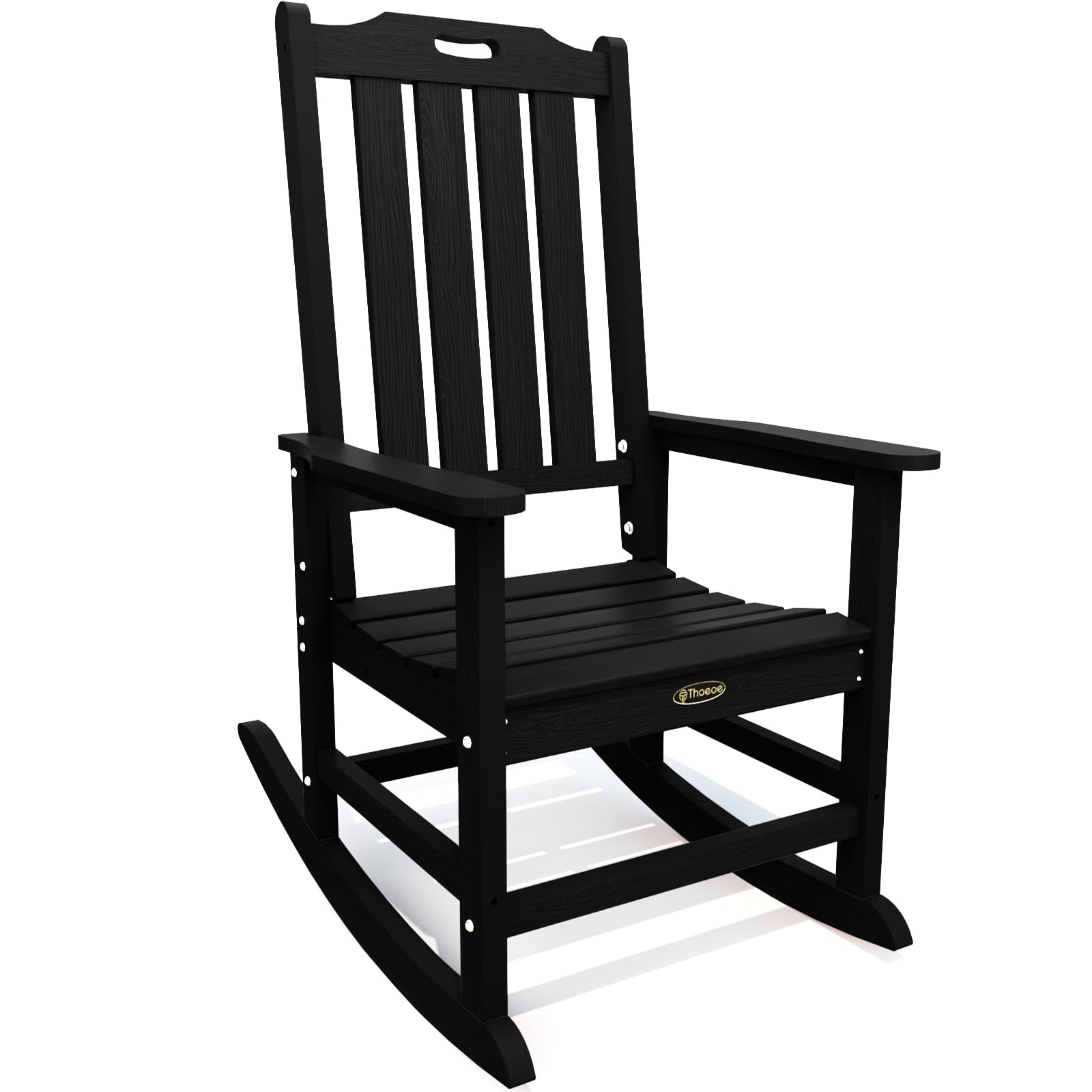 THOEOE oversized rocking chair on patio for relaxed outdoor seating