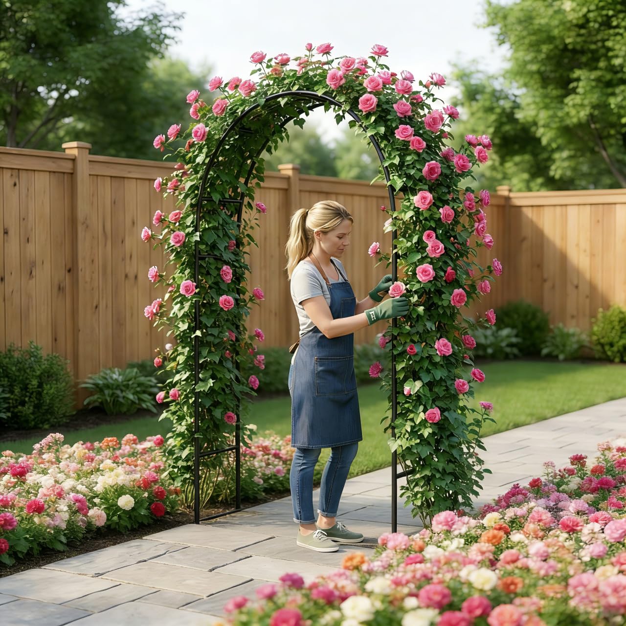 Thorise wedding ceremony arch presents elegant backdrop for photos at ceremonies.
