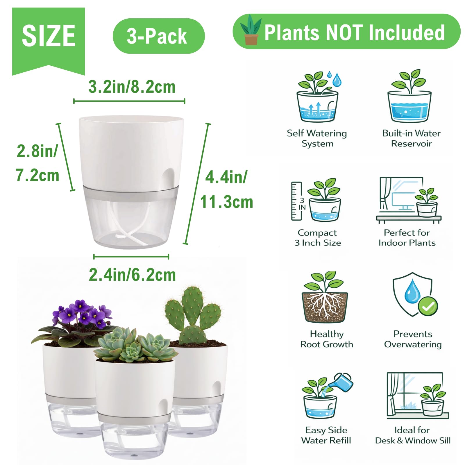 Thorkok planter shows water reservoir and level indicator for low-maintenance hydration.