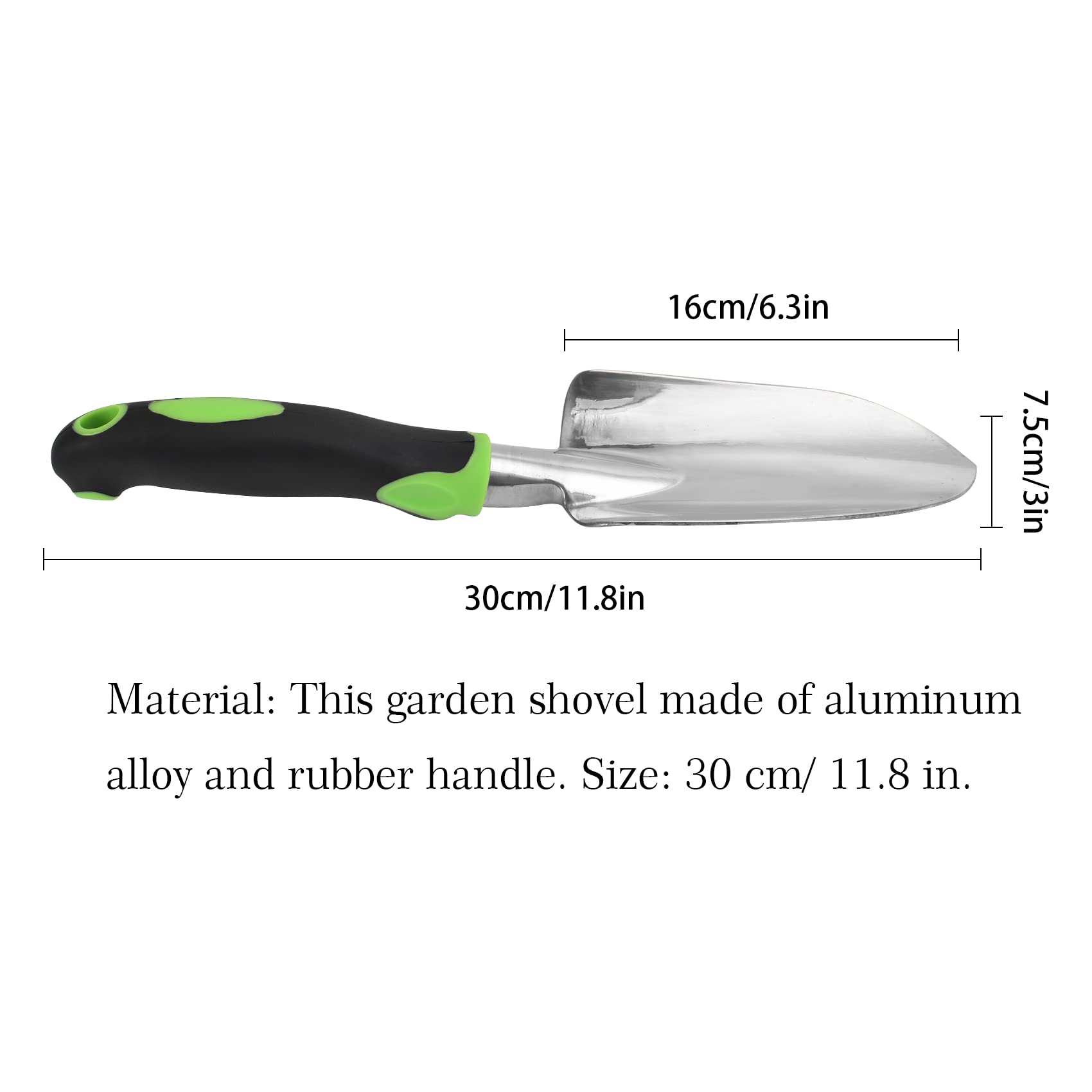 Thovorrnl garden shovel showing soft rubber handle for comfortable, fatigue-free use.