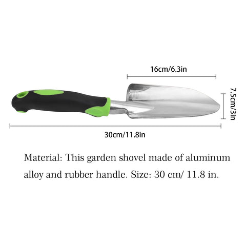 Thovorrnl garden shovel showing soft rubber handle for comfortable, fatigue-free use.