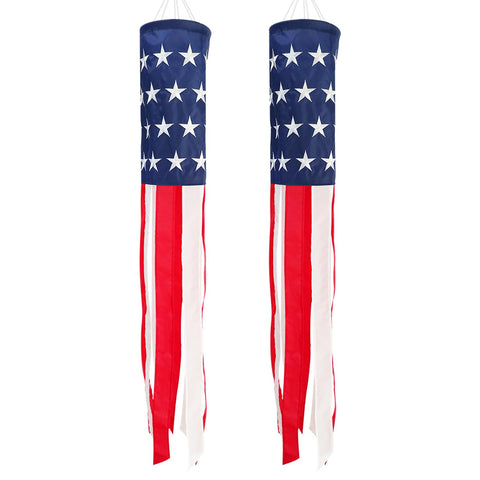 THQZLH 40-inch American windsocks in a 2-pack for vibrant outdoor decor.