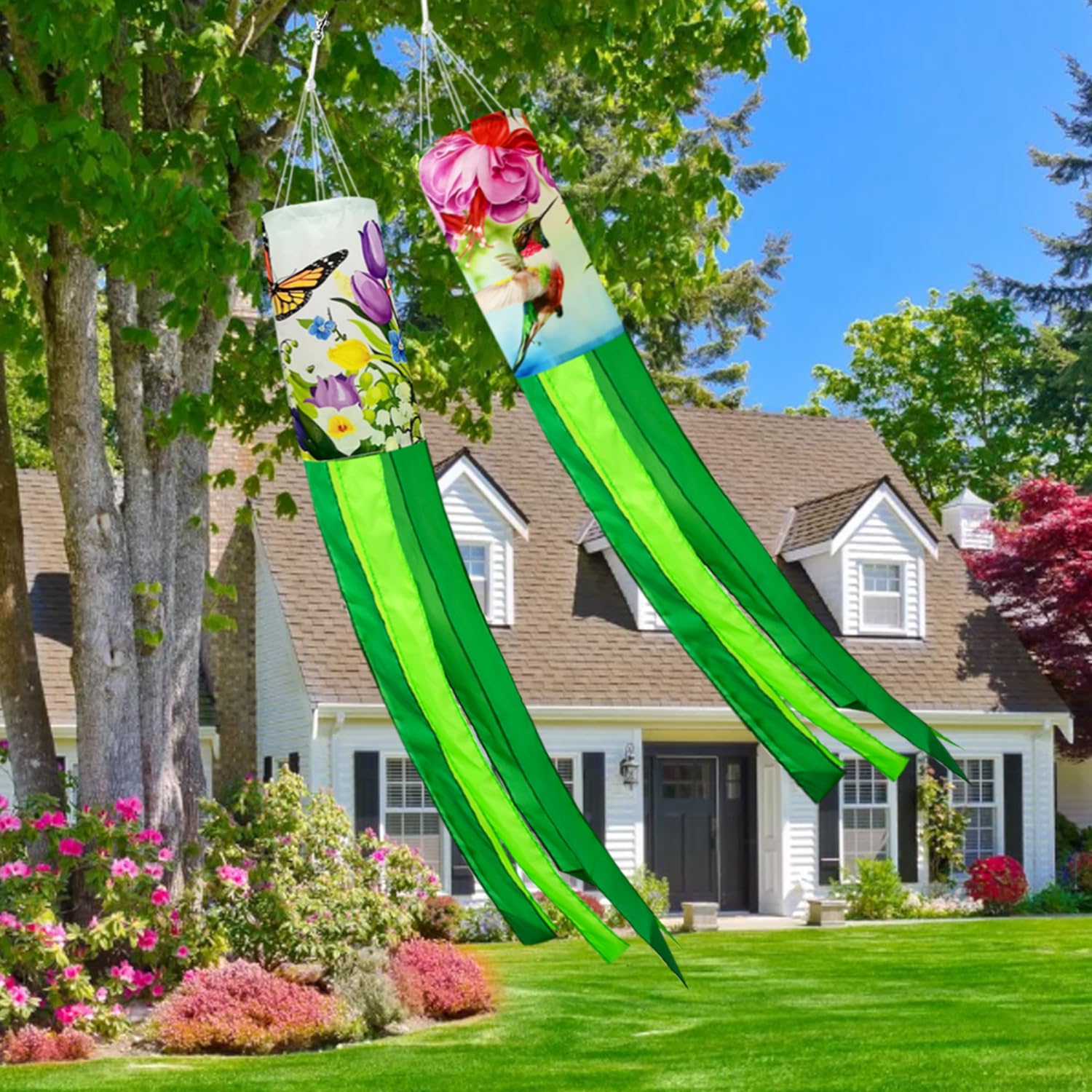 THQZLH Colorful Yard Windsock decor adds whimsy to gardens and porches.