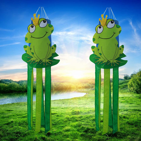 THQZLH frog windsock mounted for quick outdoor setup