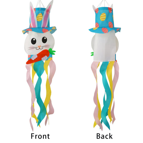 THQZLH Easter windsock bunny on garden, easily hung with rotatable hook.