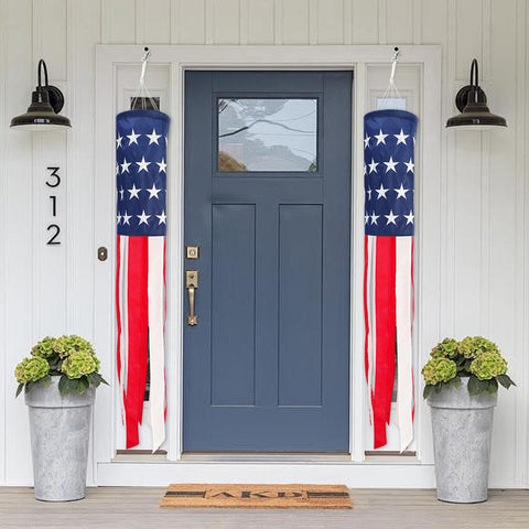 THQZLH windsock with swivel clip and streamers for easy outdoor setup.