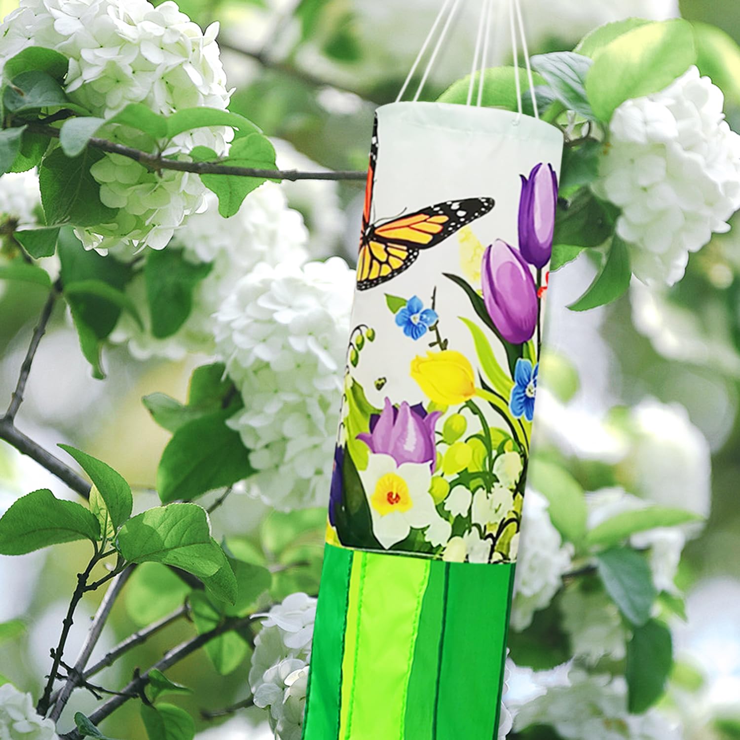 THQZLH Windsock Garden Ornament invites playful movement with spring breeze.