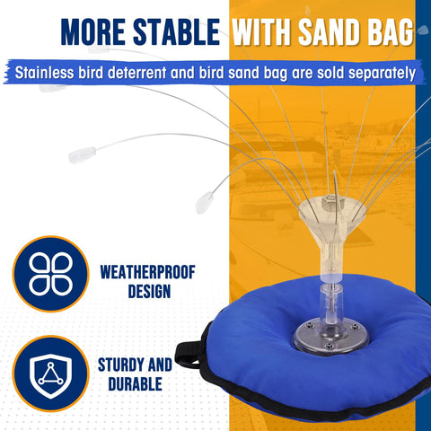 Three BUZZLETT sand bag base stores easily when not in use.