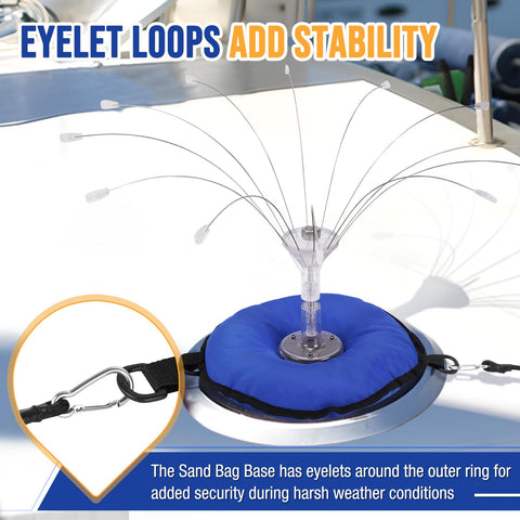 Three BUZZLETT base includes a side D-ring for secure attachment on curved surfaces.