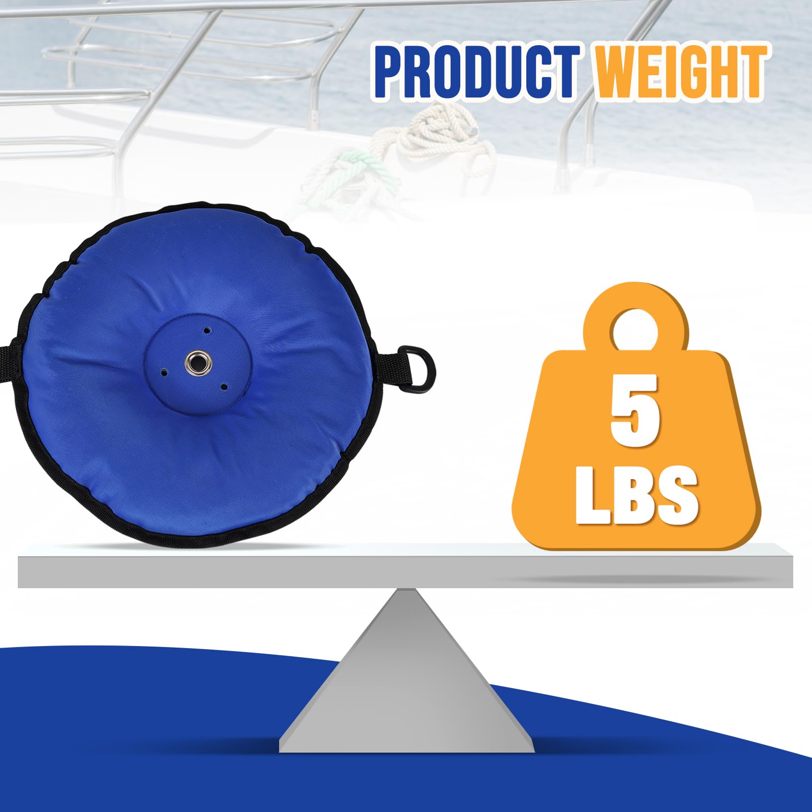 Three BUZZLETT sand bag base weatherproof blue canvas resists sun and rain for long-term use.