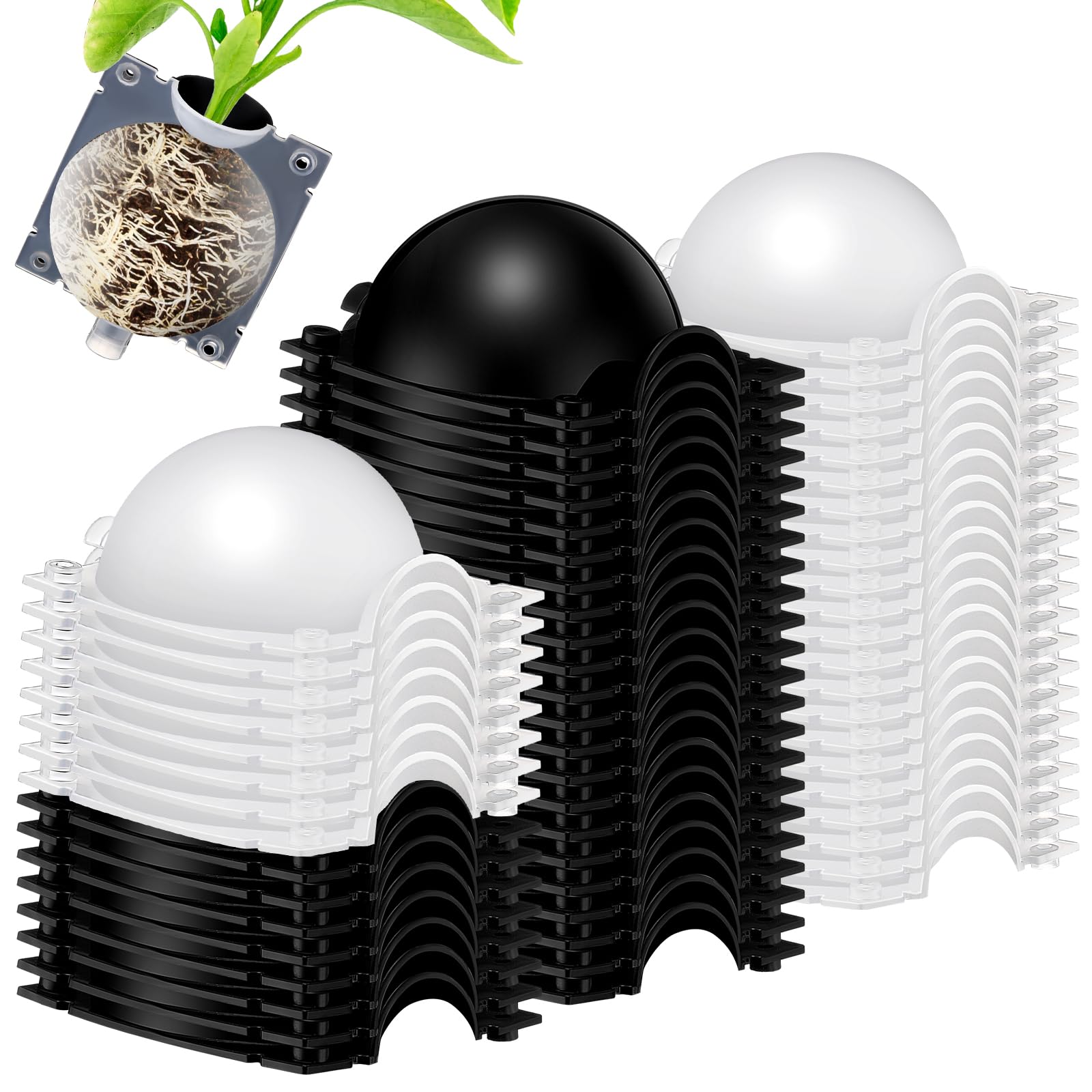 Threehoney air layering kit with half black and half transparent pods for easy rooting monitoring