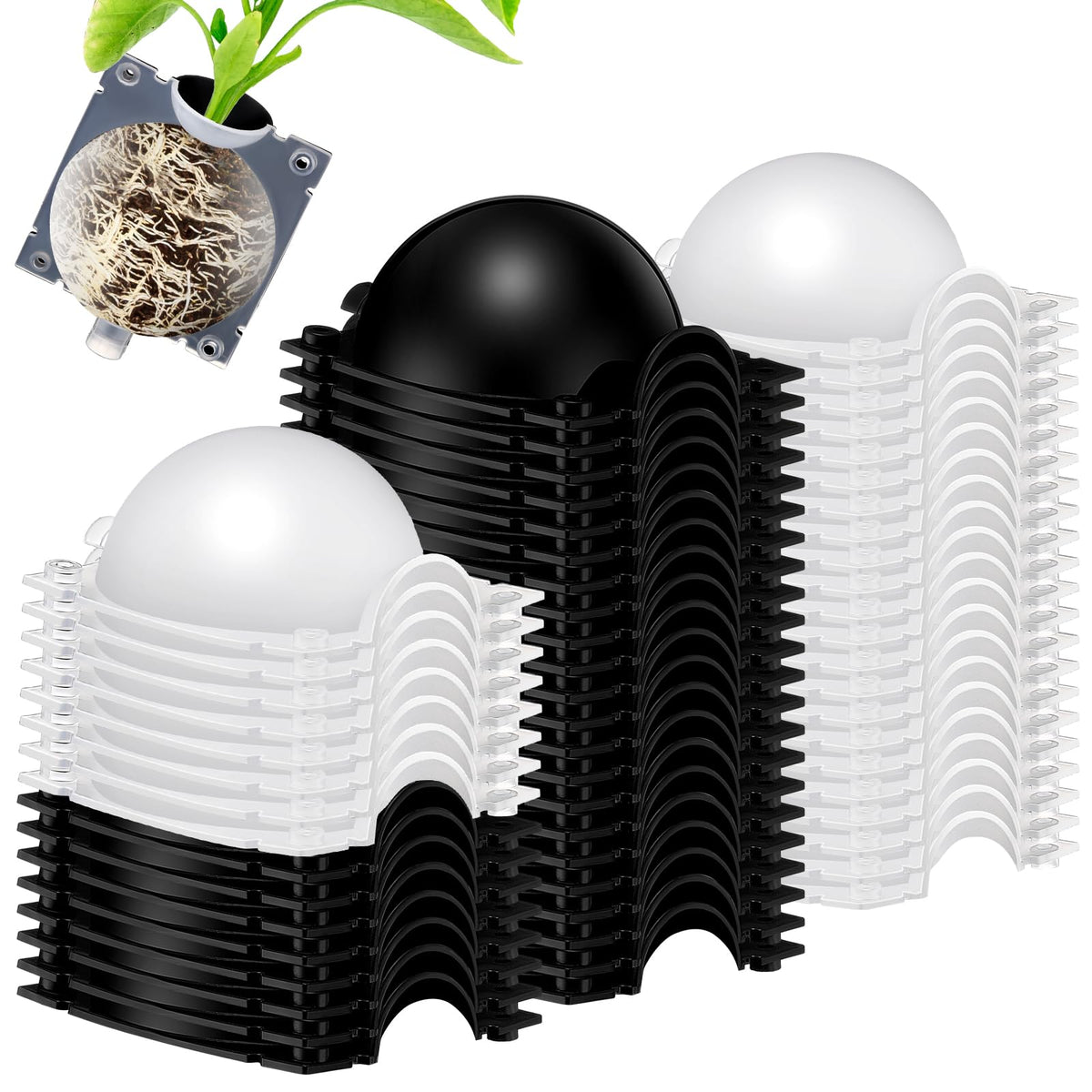 Threehoney air layering kit with half black and half transparent pods for easy rooting monitoring