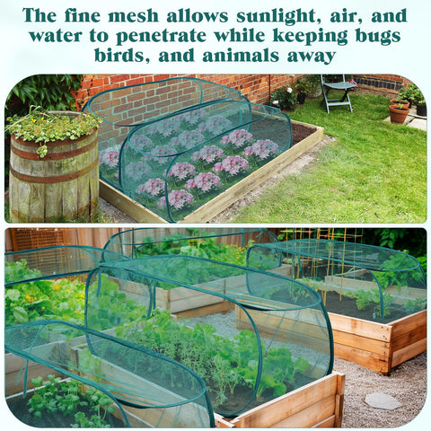 Threehoney easy-access seedling cover opened to water and trim plants.
