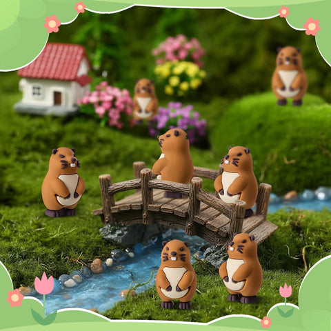 Threehoney small groundhog decor figures for Groundhog Day celebrations