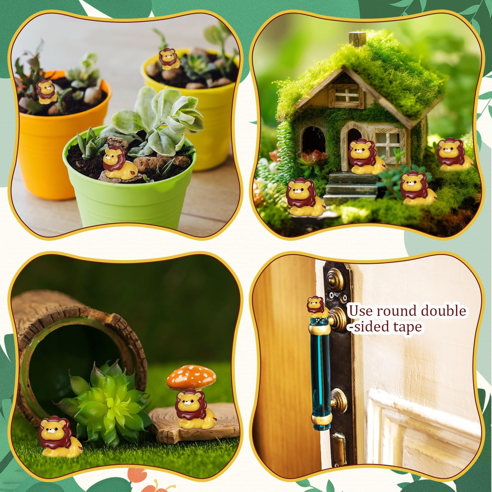 Threehoney miniature lion 04 offers cute table decor and party accents.