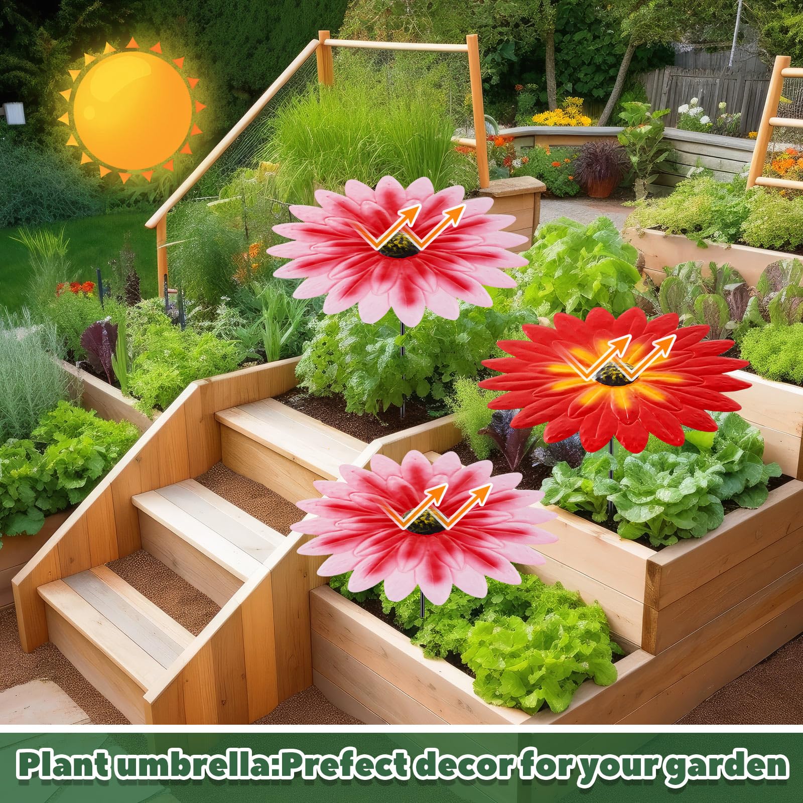 Threehoney weatherproof garden umbrella protects plants through seasons outdoors