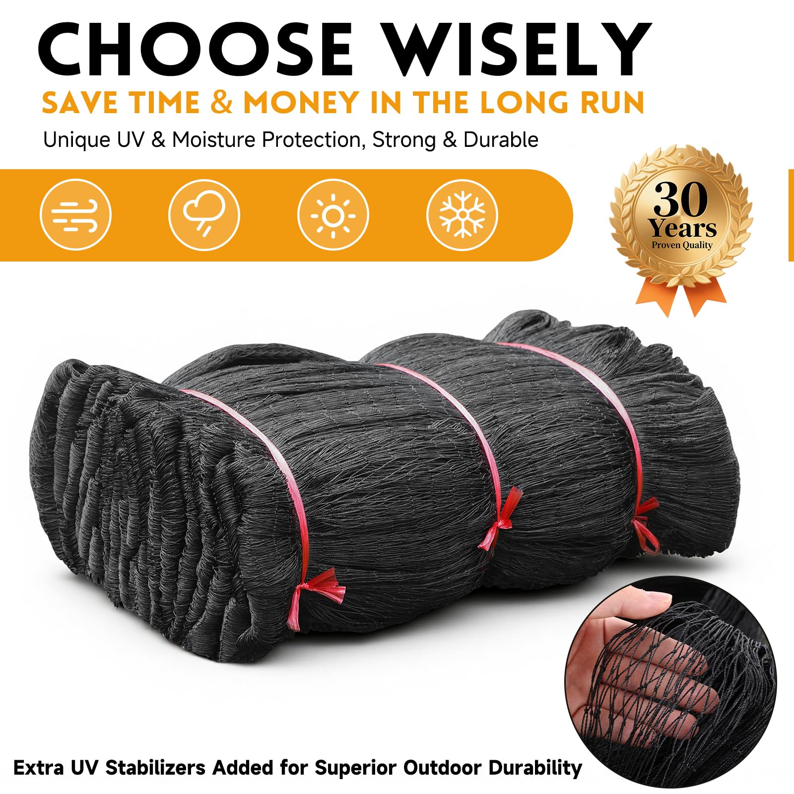 Threekia aviary and garden netting offers versatile, cut to fit protection