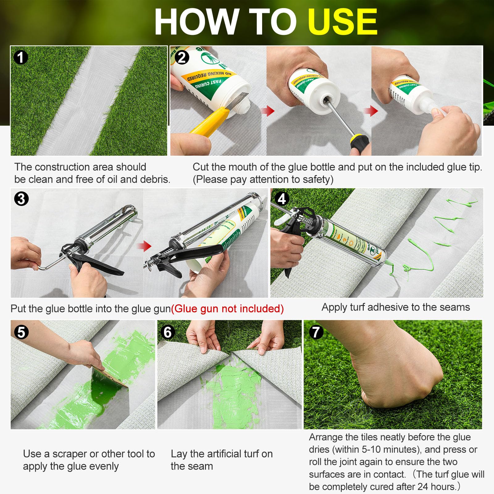 Threlaco cures fully within 24 hours for quick lawn setup.