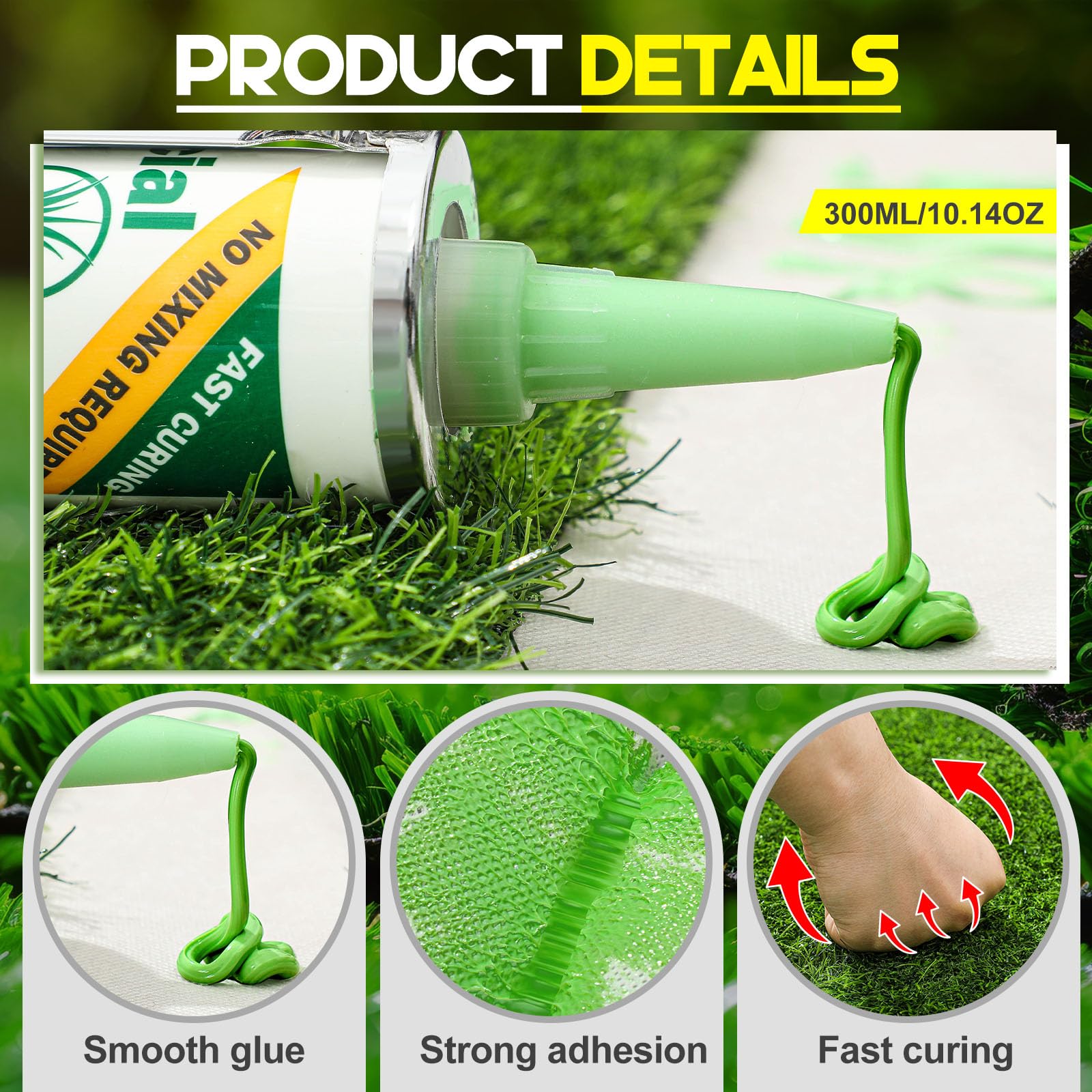 Threlaco 300 ml bottle with attached glue head for precise seam bonding.