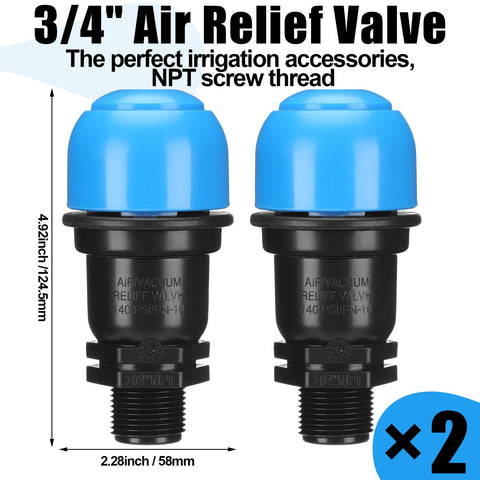 Threlaco air release valve with NPT threading, ideal for DIY irrigation projects.