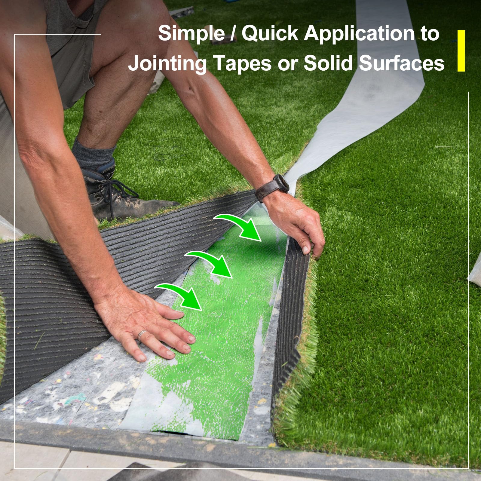 Threlaco turf glue bonds synthetic grass firmly for long-lasting lawns.