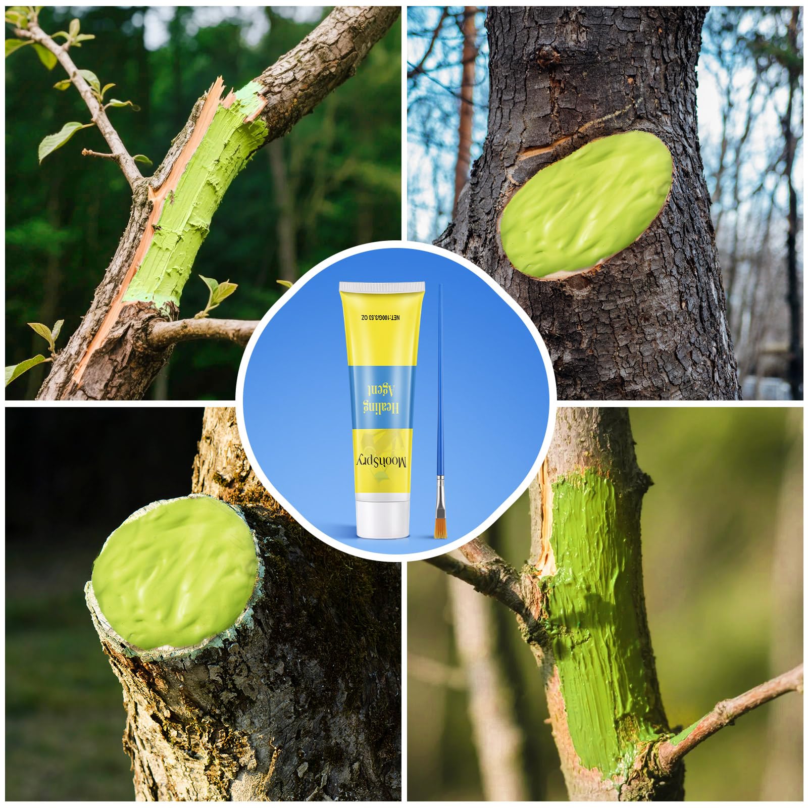 Threlaco 100g pack includes tube and brush for practical garden use.