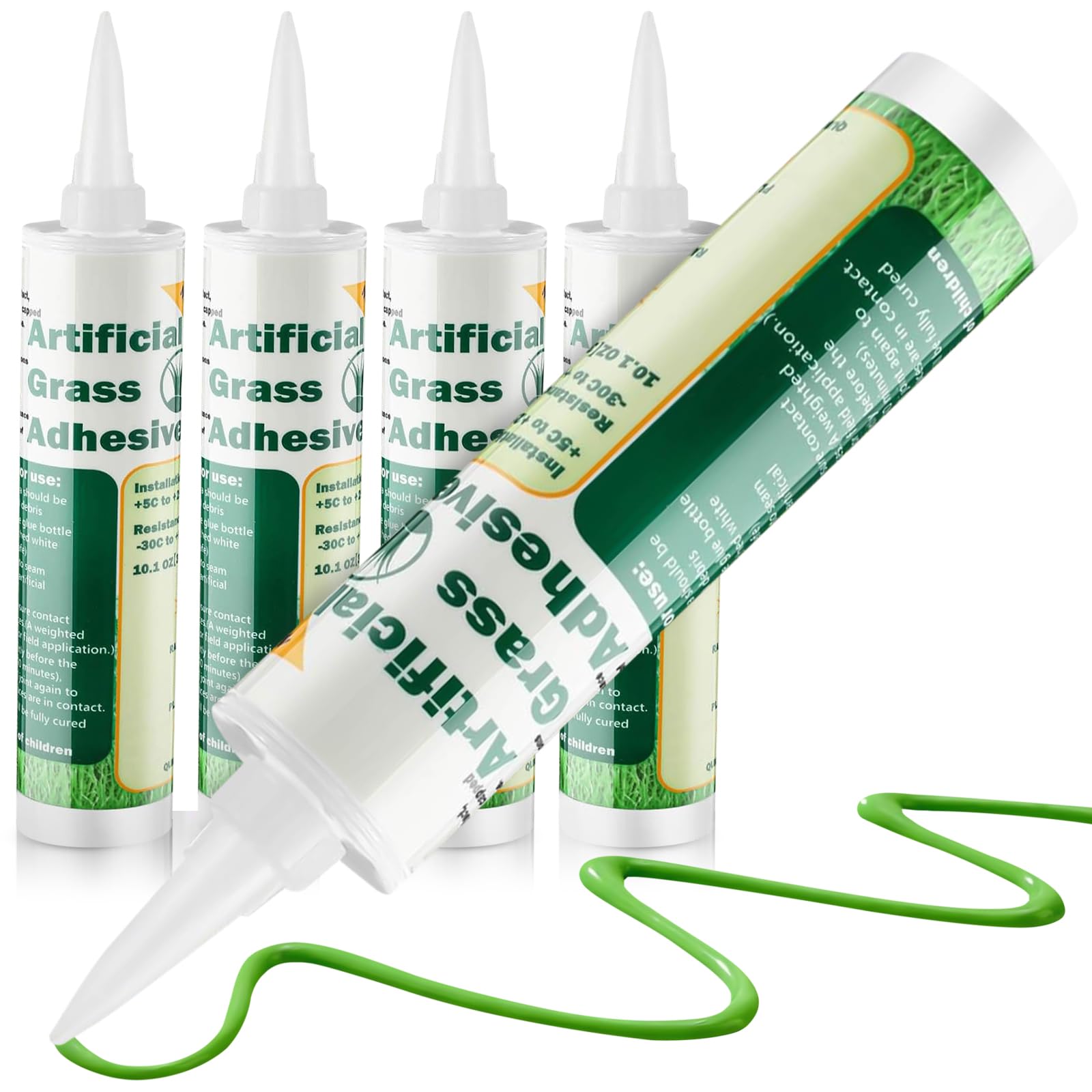 Threlaco turf glue four-tube pack seals artificial grass edges for durable installation.